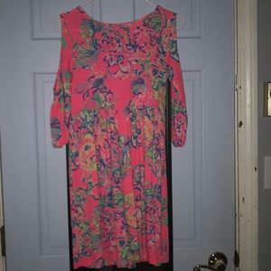 patterned girls dress off the shoulder